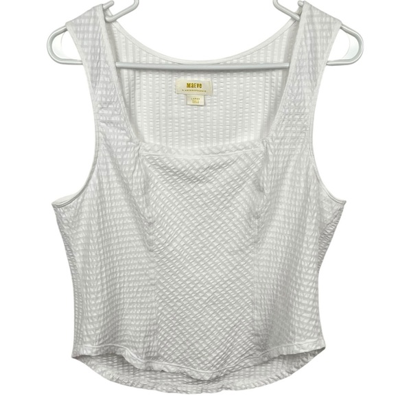 Maeve by Anthropologie White Cropped Tank Top Size Large - Picture 1 of 7